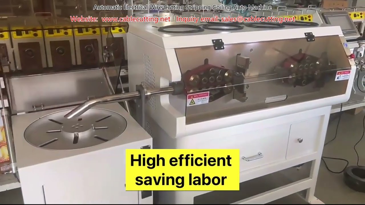 Automatic Electrical Wire Cutting, Stripping, and Coiling Machine